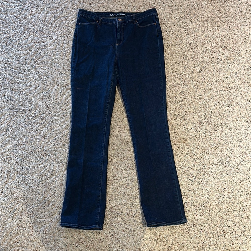 Lands' End Blue Boot Cut Jeans Classic Denim